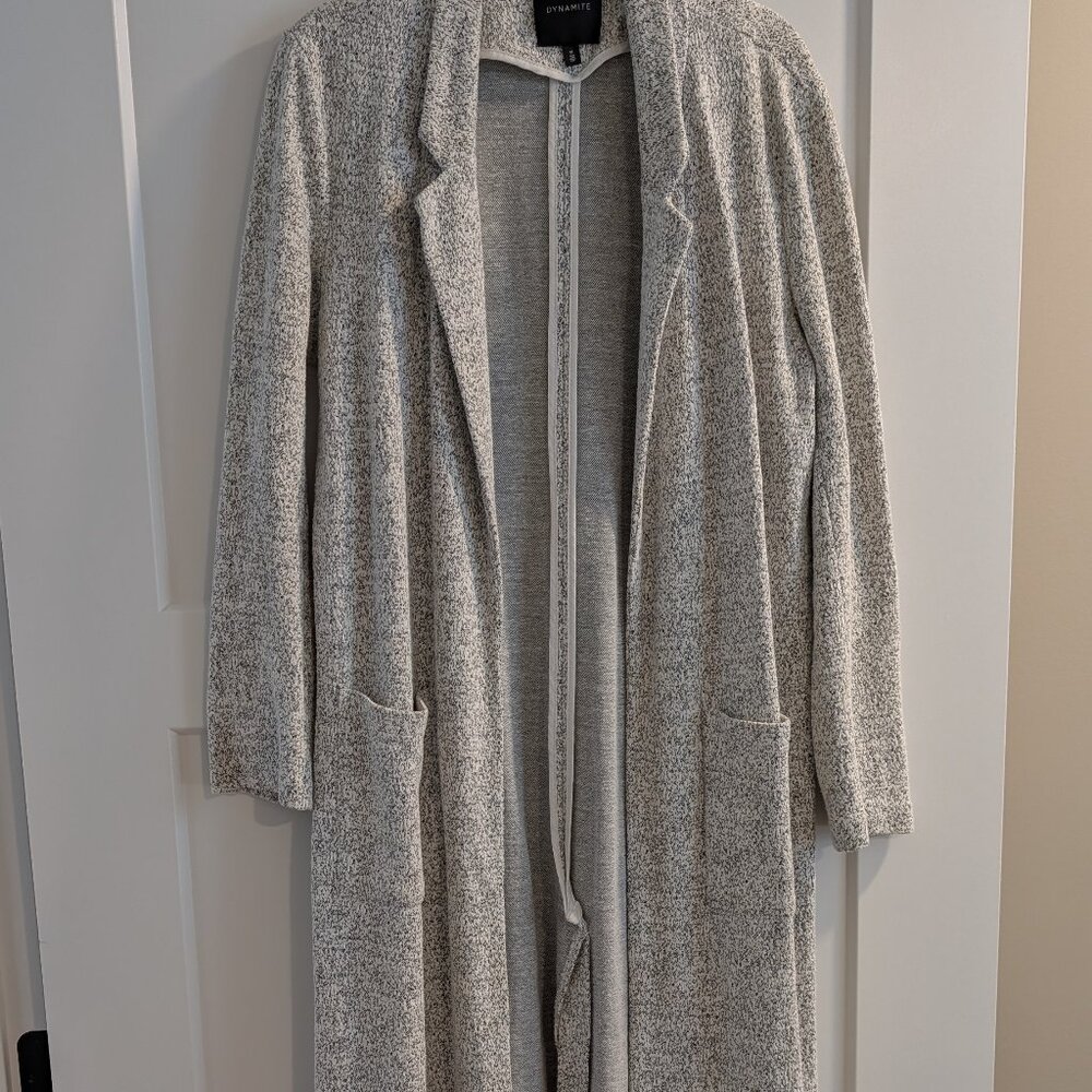 Dynamite Grey Long Cotton Blazer